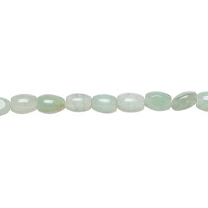 Green quartz 1pkg1, oval bead, 15 inch 5x4mm-6x5mm