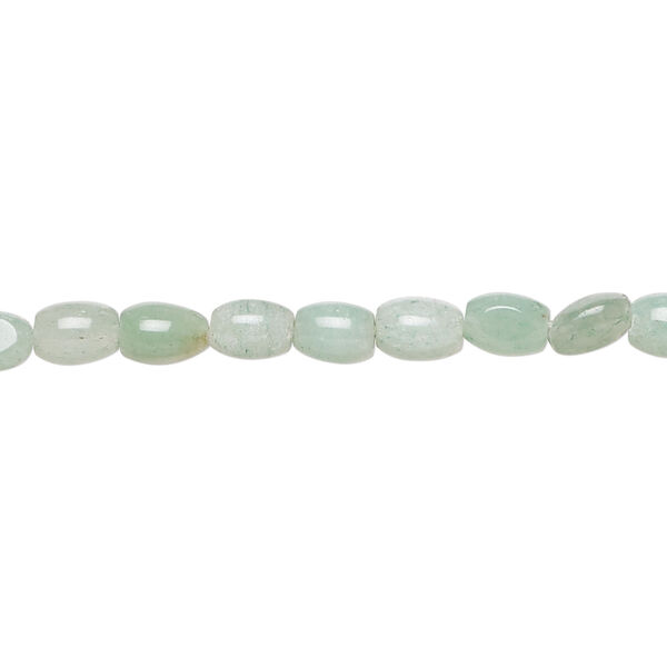 Green quartz 1pkg1, oval bead, 15 inch 5x4mm-6x5mm image number 0