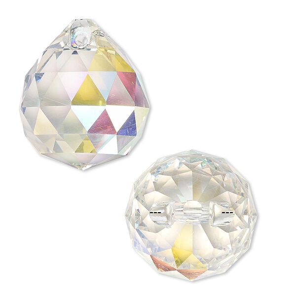 Drop 65pk clear AB, Asfour Crystal 23x20mm top-drilled faceted round teardrop image number 0
