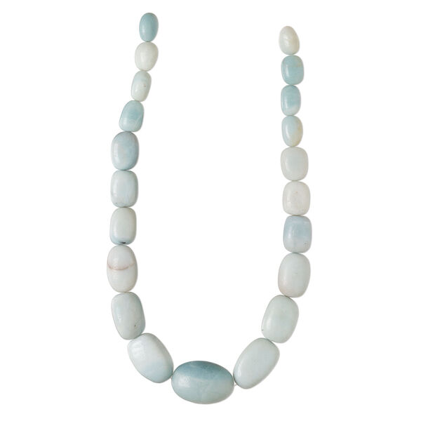 Amazonite 1pkg1, nugget bead natural, 17 inch small to large / semi-matte graduated image number 1