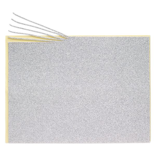 Adhesive strip, Art Edge™, EVA foam, silver glitter, 2mm. Sold per 10-inch sheet. image number 0