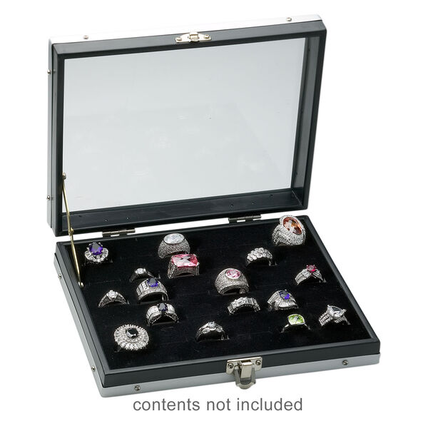 Display case, aluminum / acrylic / glass, black, 8 x 6-1/4 x 1-3/4 inches. Sold individually. image number 1