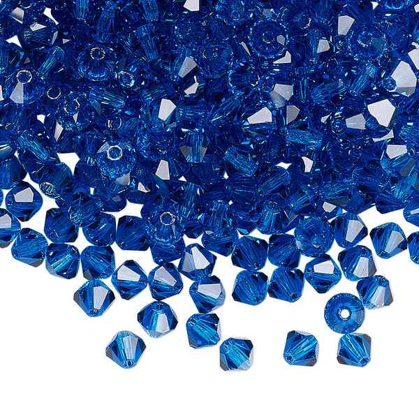 Bead 48pk Capri blue, Preciosa Czech crystal 4mm bicone image number 0