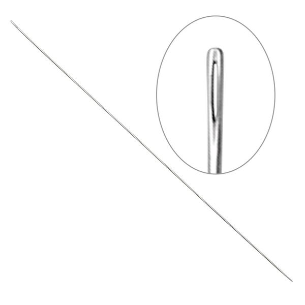 Needle, steel, 0.52mm with 0.62mm eye width, 4-3/4 inches. Sold per pkg of 3. image number 0