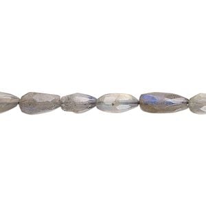 Labradorite 1pkg1, hand-cut faceted teardrop bead natural 14 inch 6x4mm-10x5mm