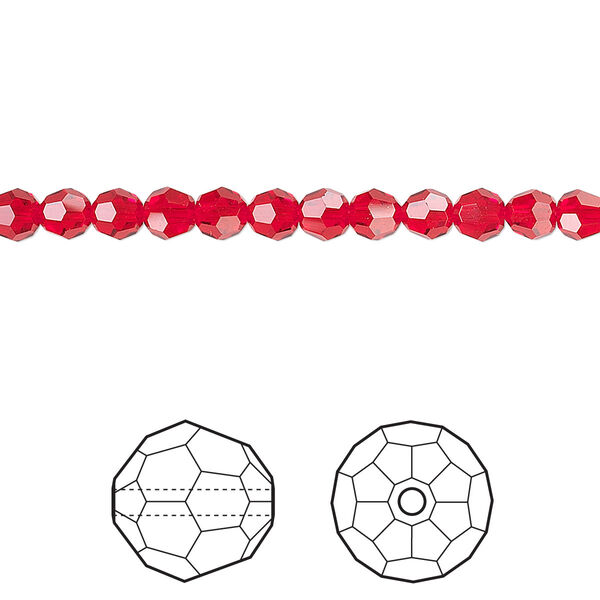 Bead 12pk light Siam, Crystal Passions® 4mm round 5000 image number 0