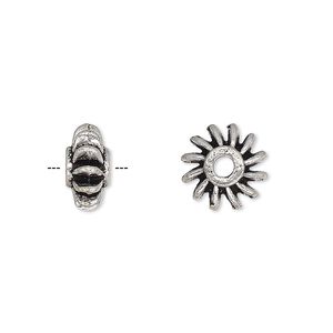 Bead, antique silver-plated brass, 11x6mm rondelle with 2.5mm hole. Sold per pkg of 2.