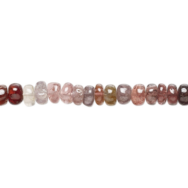 Bead, multi-spinel (natural), 5x3mm hand-cut rondelle with 0.4-1.4mm hole, B grade, Mohs hardness 8. Sold per 8-inch strand, approximately 75 beads. image number 0