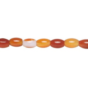 Red agate 1pkg1, oval bead, 15 inch 7x4mm-8x5mm pale to dark