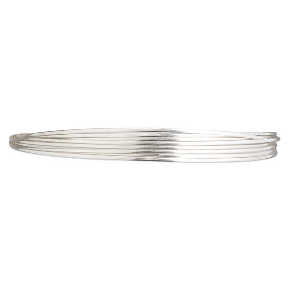 Wire, sterling silver, full-hard, half-round, 20 gauge. Sold per pkg of 5 feet. image number 0
