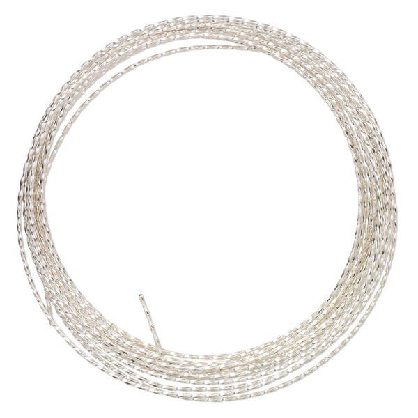 Wire, ParaWire™, silver-plated copper, twisted square, 21 gauge. Sold per 15-foot section. image number 0
