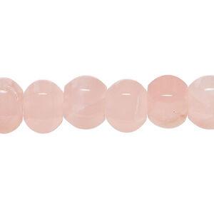 Rose quartz 1pkg1, 6-sided rondelle bead natural, 15 inch 11x8mm