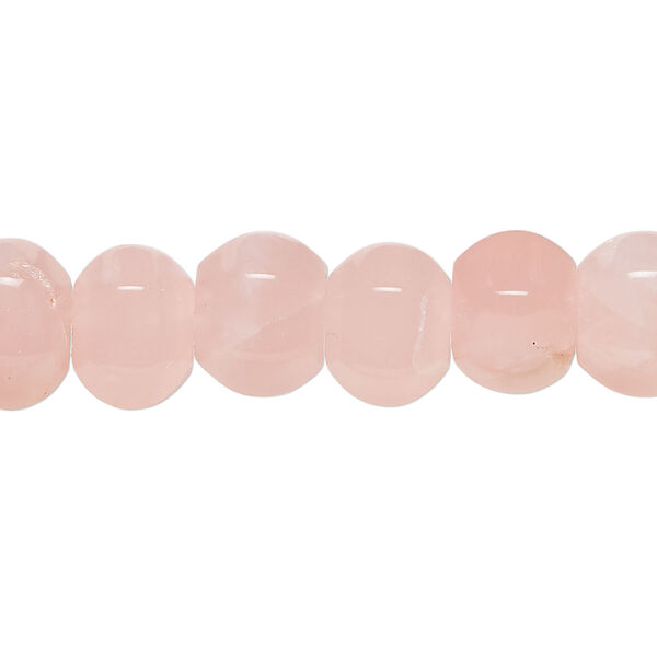 Rose quartz 1pkg1, 6-sided rondelle bead natural, 15 inch 11x8mm image number 0