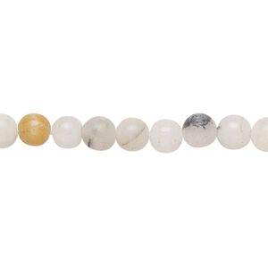 Tourmalinated quartz 1pkg1, round bead 15.5-16 inch 6-7mm