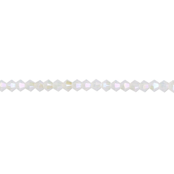Bead 48pk white opal shimmer 2X, Crystal Passions® 3mm bicone 5328 image number 0