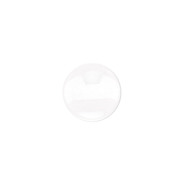 Cabochon, glass, transparent clear, 12mm non-calibrated round. Sold per pkg of 10. image number 0