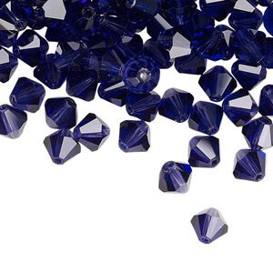 Bead 144pk deep tanzanite, Preciosa Czech crystal 6mm bicone