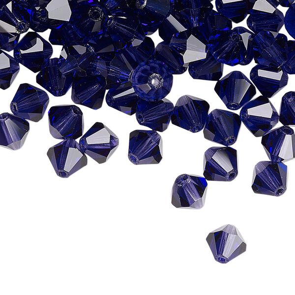 Bead 144pk deep tanzanite, Preciosa Czech crystal 6mm bicone image number 0