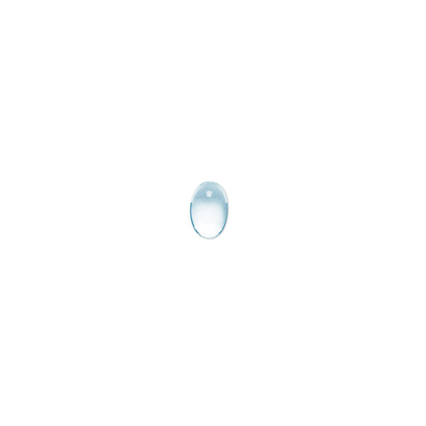 Cabochon, sky blue topaz (irradiated), 6x4mm oval, A- grade, Mohs hardness 8. Sold individually. image number 0
