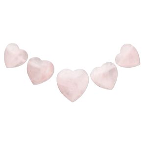 Rose quartz 1pkg5, heart drop natural fan graduated 12x12mm-17x17mm
