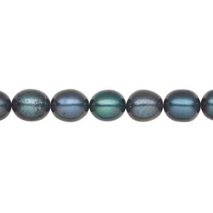 Freshwater pearl 1pkg1, rice, 15 inch dark blue spruce 6-7mm cultured
