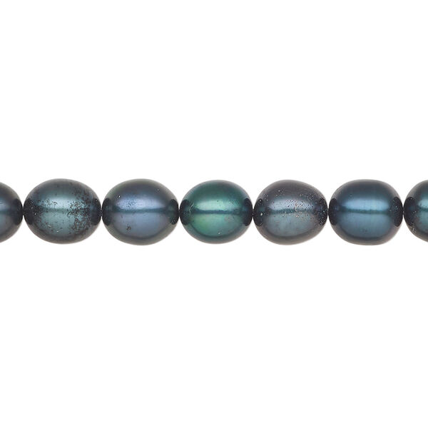 Freshwater pearl 1pkg1, rice, 15 inch dark blue spruce 6-7mm cultured image number 0