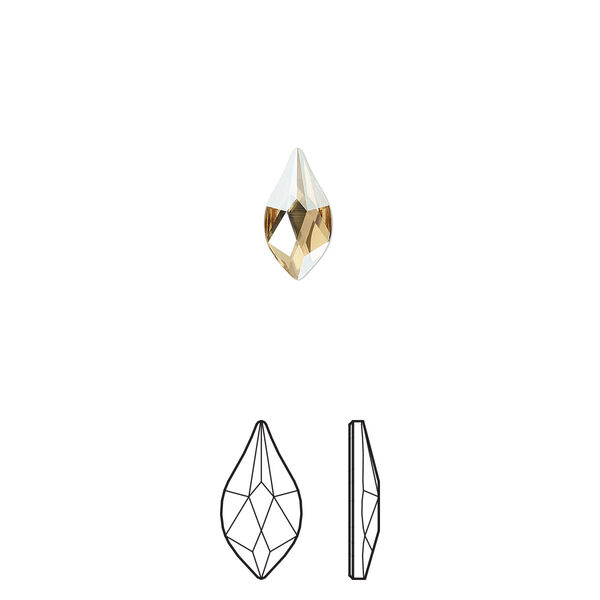 Flat back 12pk crystal golden shadow foil back, Crystal Passions® 10x5mm flame 2205 image number 0
