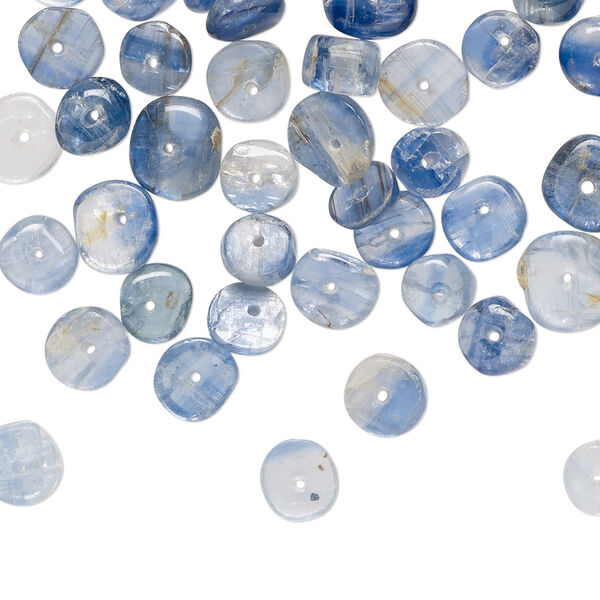 Bead mix, kyanite (natural), 5x4mm-8x4mm hand-cut rondelle with 0.4-1.4mm hole, C grade, Mohs hardness 4 to 7-1/2. Sold per 0.5-ounce pkg, approximately 50-60 beads. image number 0