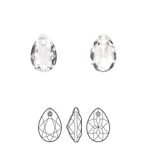 Drop 4pk crystal, Crystal Passions® 11.5x8mm pendant pear cut 6433