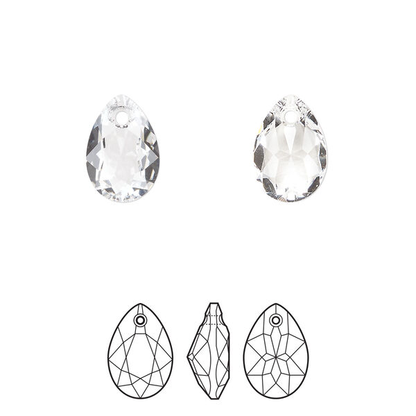 Drop 4pk crystal, Crystal Passions® 11.5x8mm pendant pear cut 6433 image number 0