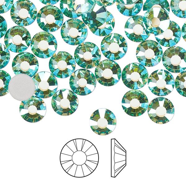 Flat back 24pk Caribbean Sea AB foil back, Preciosa MAXIMA Czech crystal rhinestone 6.3-6.5mm chaton rose round SS30 image number 0