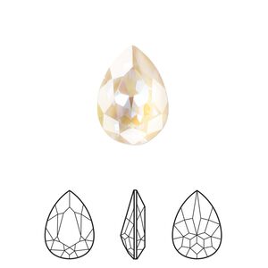 Fancy stone 1pk crystal ivory cream DeLite, Crystal Passions® 14mm pear 4320