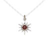 Garnet / sterling silver 1pkg1, antiqued open star drop natural 12x12mm image number 0