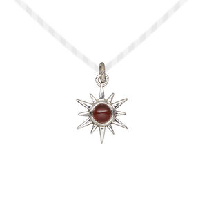 Garnet / sterling silver 1pkg1, antiqued open star drop natural 12x12mm