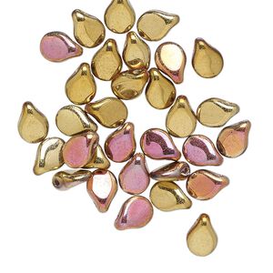 Bead, Preciosa Pip™, Czech pressed glass, opaque California pink, 7x5mm top-drilled pip. Sold per pkg of 30.