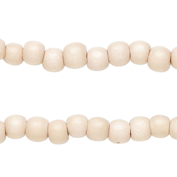 Taiwanese cheesewood 1pkg2, hand-cut round bead 15.5-16 inch tan 6mm image number 0
