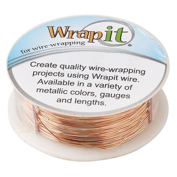Wire, Wrapit®, bright copper, dead-soft, round, 26 gauge. Sold per 0.25-pound spool, approximately 345 feet. image number 0