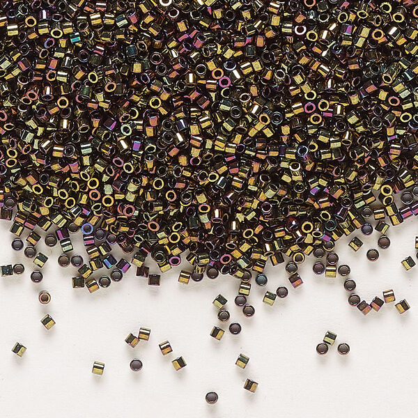 Seed bead, Delica®, glass, pkg/250g, #15 round, opaque metallic iris bronze (DBS-0023). image number 0