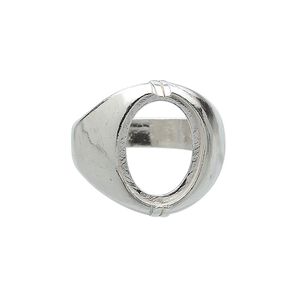 Ring, sterling silver, 16x12mm 2-prong oval setting, size 9. Sold individually.