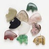 Multi-gemstone 1pkg10, half-drilled puffed / flat zuni-style bear, drop mix 26x20mm-36x25mm image number 1