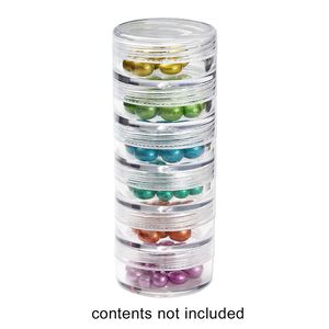 Organizer jar, Space Saver, plastic, clear, 1-1/2 x 5/8 inch round. Sold per 6-piece set.