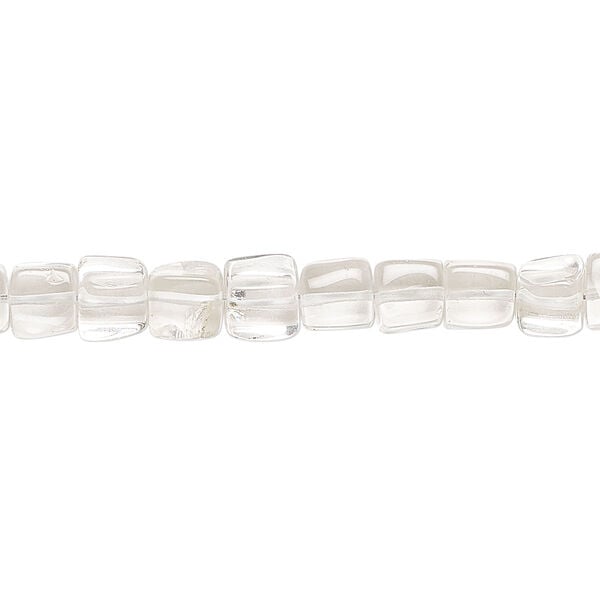 Bead 1pkg1, glass, clear, 5-6mm cube, 13 inch image number 0