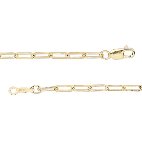 Chain, 14Kt gold-filled, 2.5mm paperclip, 18 inches with lobster claw clasp. Sold individually. image number 0