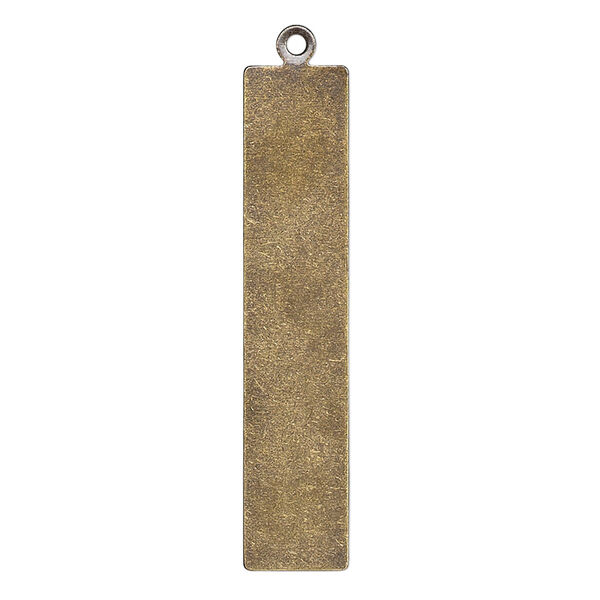 Focal, brass, 37x8mm double-sided blank flat rectangle, 26 gauge. Sold per pkg of 4. image number 0