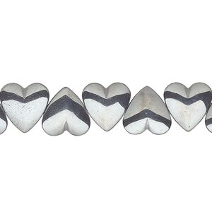 Hemalyke™ 1pkg1, side-drilled heart bead 15.5-16 inch 10mm