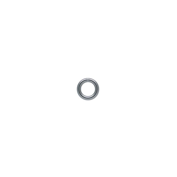 Jump ring, gunmetal-plated brass, 5.5mm round, 3.5mm inside diameter, 18 gauge. Sold per pkg of 100. image number 0