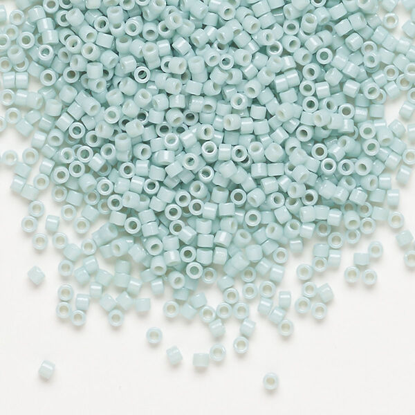 Seed bead, Delica®, glass, pkg/250g, #11 round, Duracoat® opaque outside dyed pale turquoise (DB-2356). image number 0