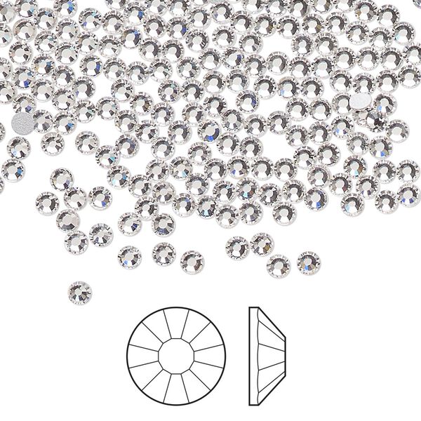 Flat back 144pk crystal foil back, Preciosa Viva 12® Czech crystal rhinestone 2.3-2.5mm chaton rose round SS8 image number 0