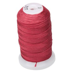 Thread, Purely Silk™, maroon, size E. Sold per 200-yard spool.