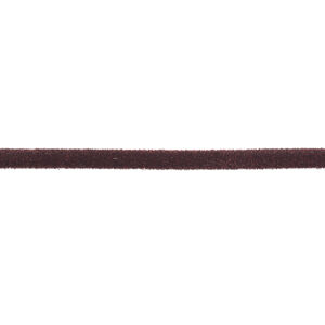 Cord, velveteen and rubber, brown, 2mm round with 0.45-1mm hole. Sold per pkg of 5 feet.